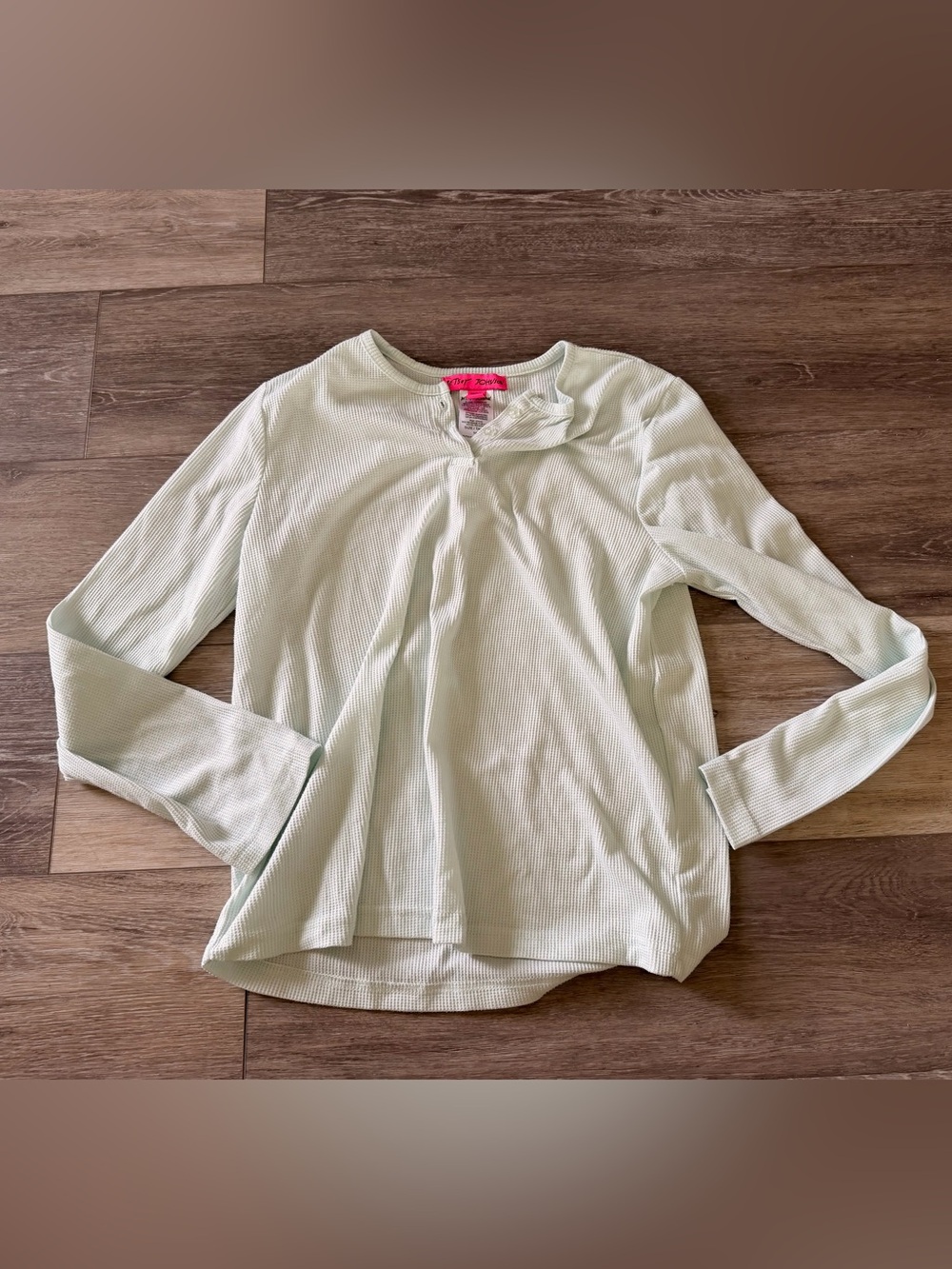 Girls Betsey Johnson Light Blue Henley - Size 16 XL